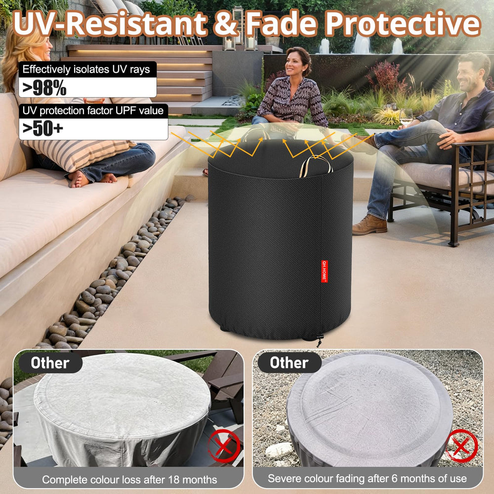 QH.HOME Fire Pit Cover displayed over Ninja Fireside 360