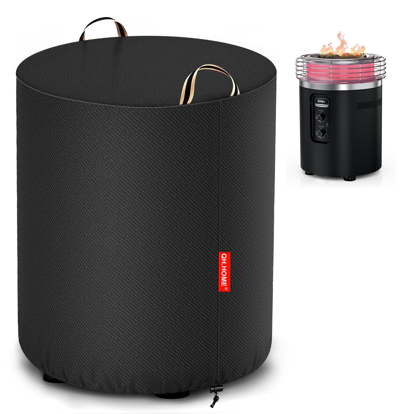 QH.HOME Fire Pit Cover for Ninja Fireside 360 front view