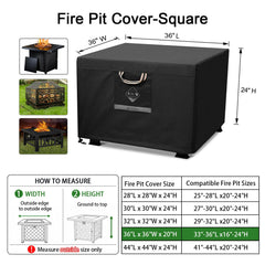 QH.HOME fire pit cover showing waterproof fabric detail