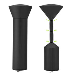 QH.HOME Patio Heater Cover front view, black, 89 inches high
