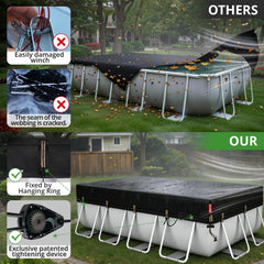 QH.HOME pool cover edge showing hanging rings