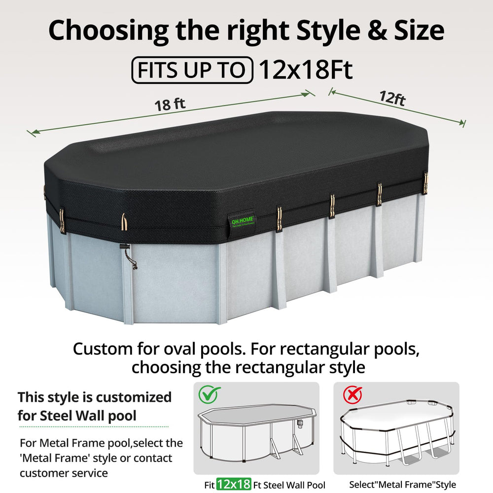 QH.HOME pool cover showing tightening winch