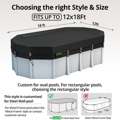 QH.HOME pool cover showing tightening winch
