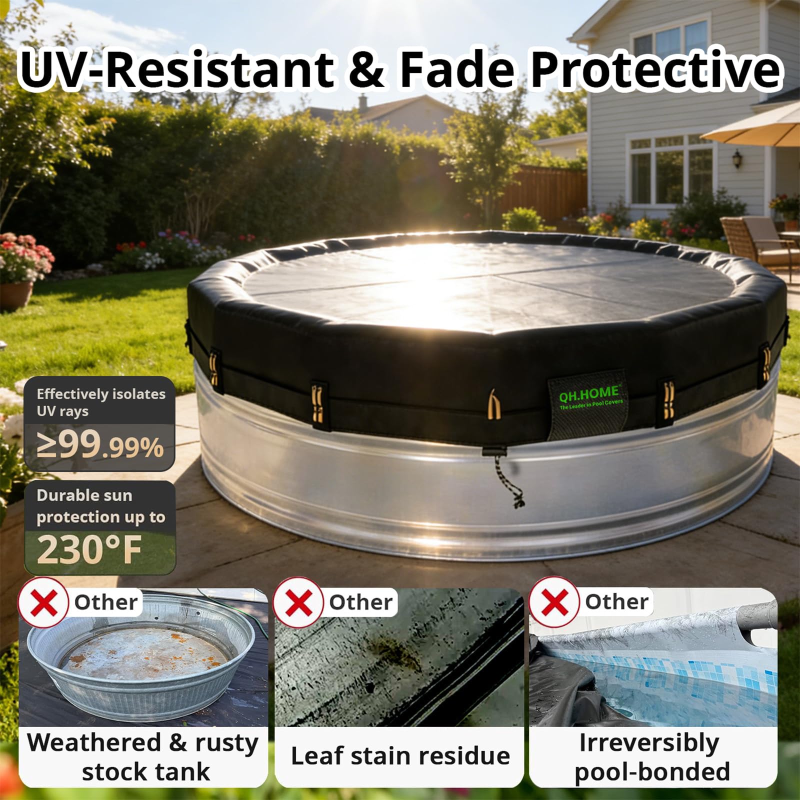 QH.HOME pool cover with solar heating feature