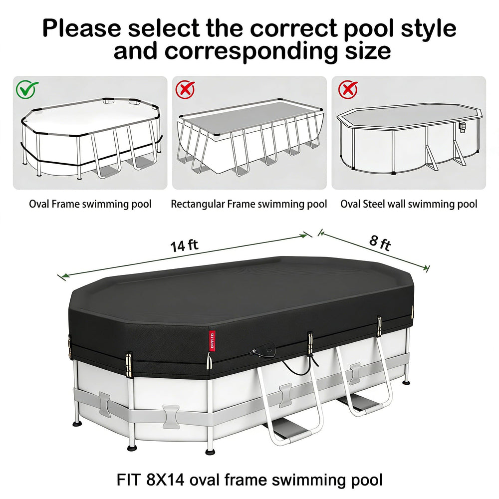 QH.HOME pool cover with tightening ratchets