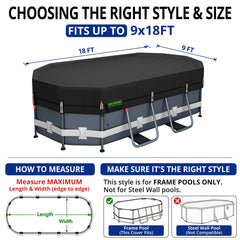 QH.HOME pool cover with tightening winch and straps