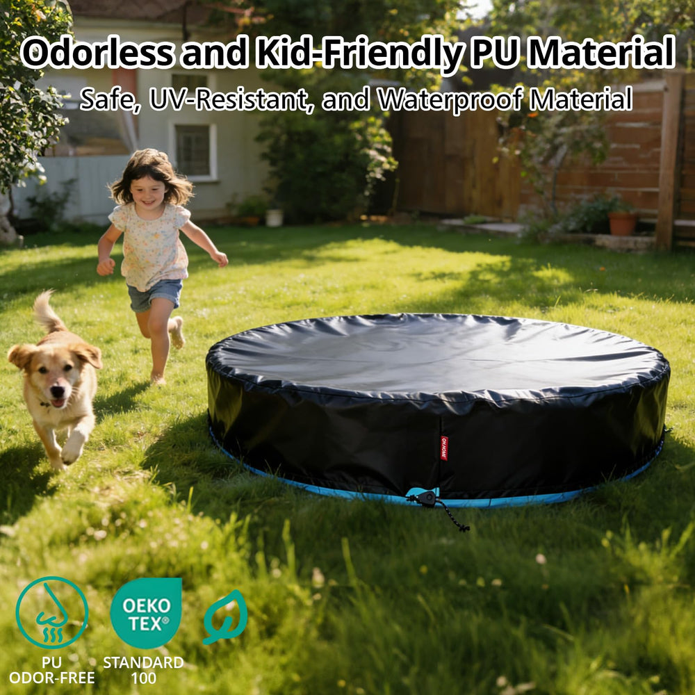 QH.HOME Round Kiddie Pool Cover close-up of material