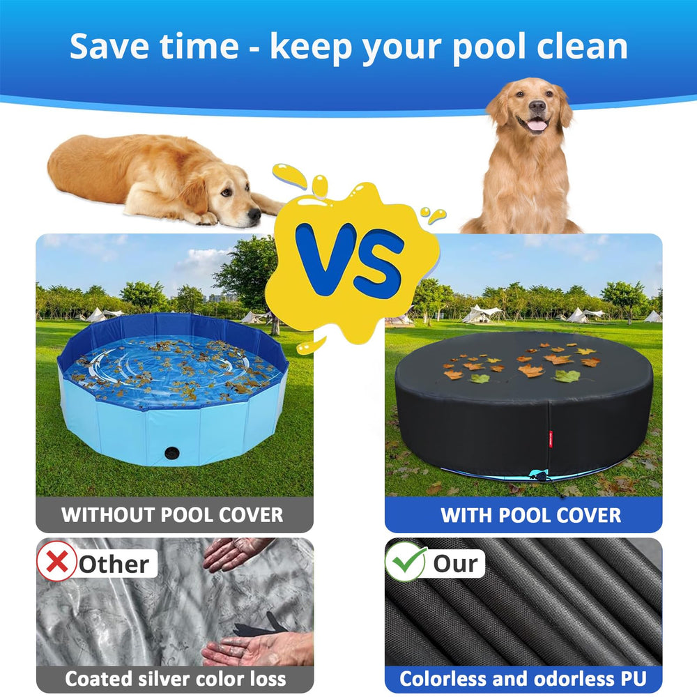 QH.HOME Round Kiddie Pool Cover dimensions illustration