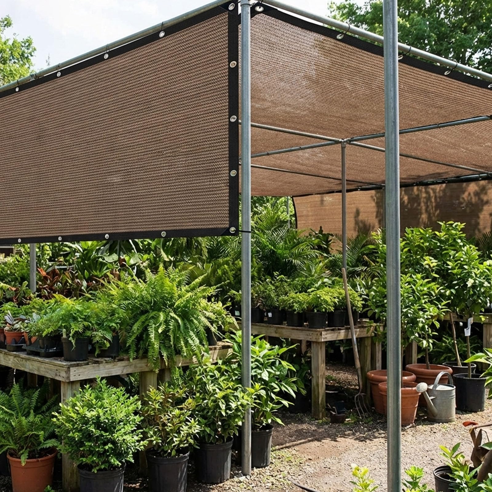 QHAIYYBF shade cloth in use over a patio area