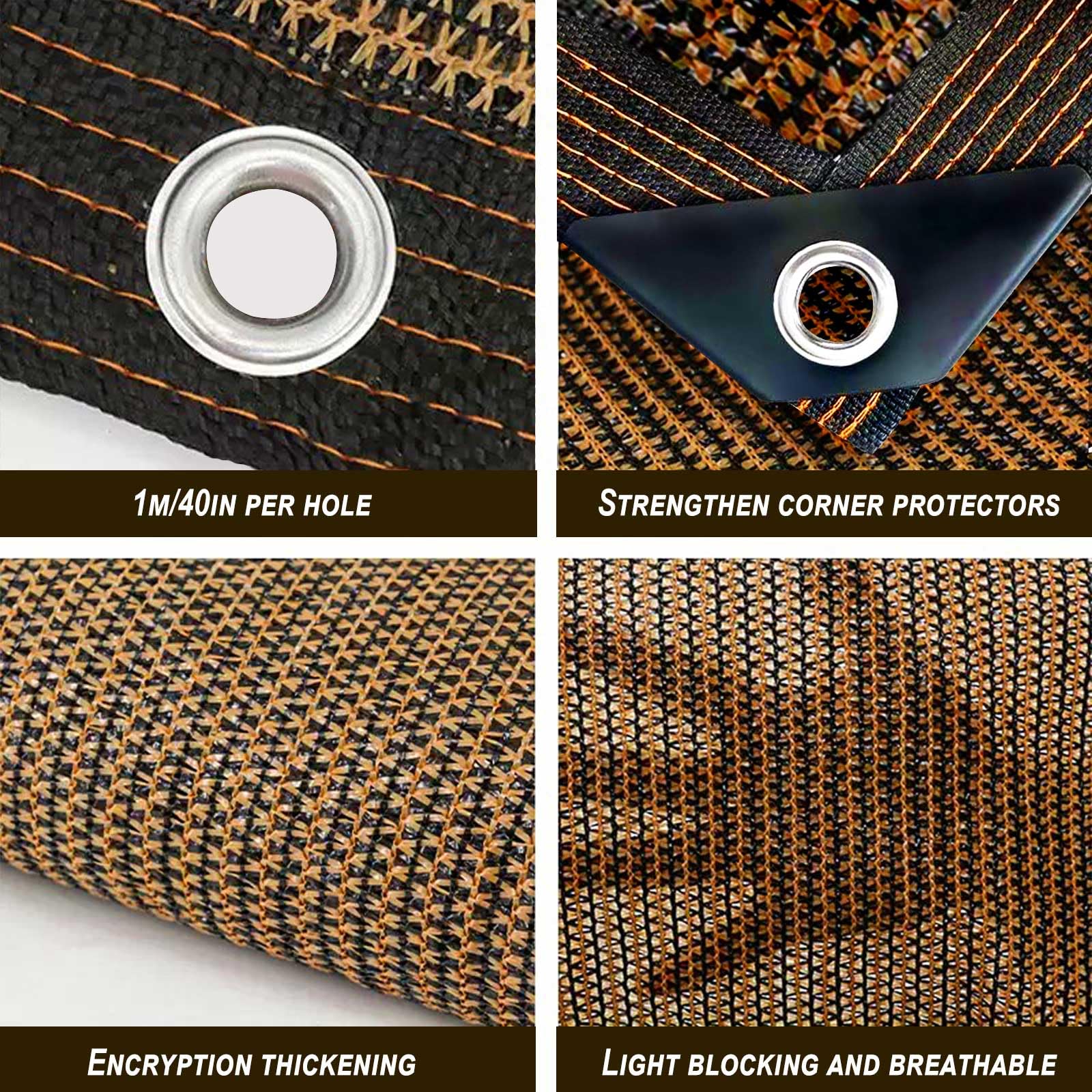 QHAIYYBF Shade Cloth with double grommets for easy installation