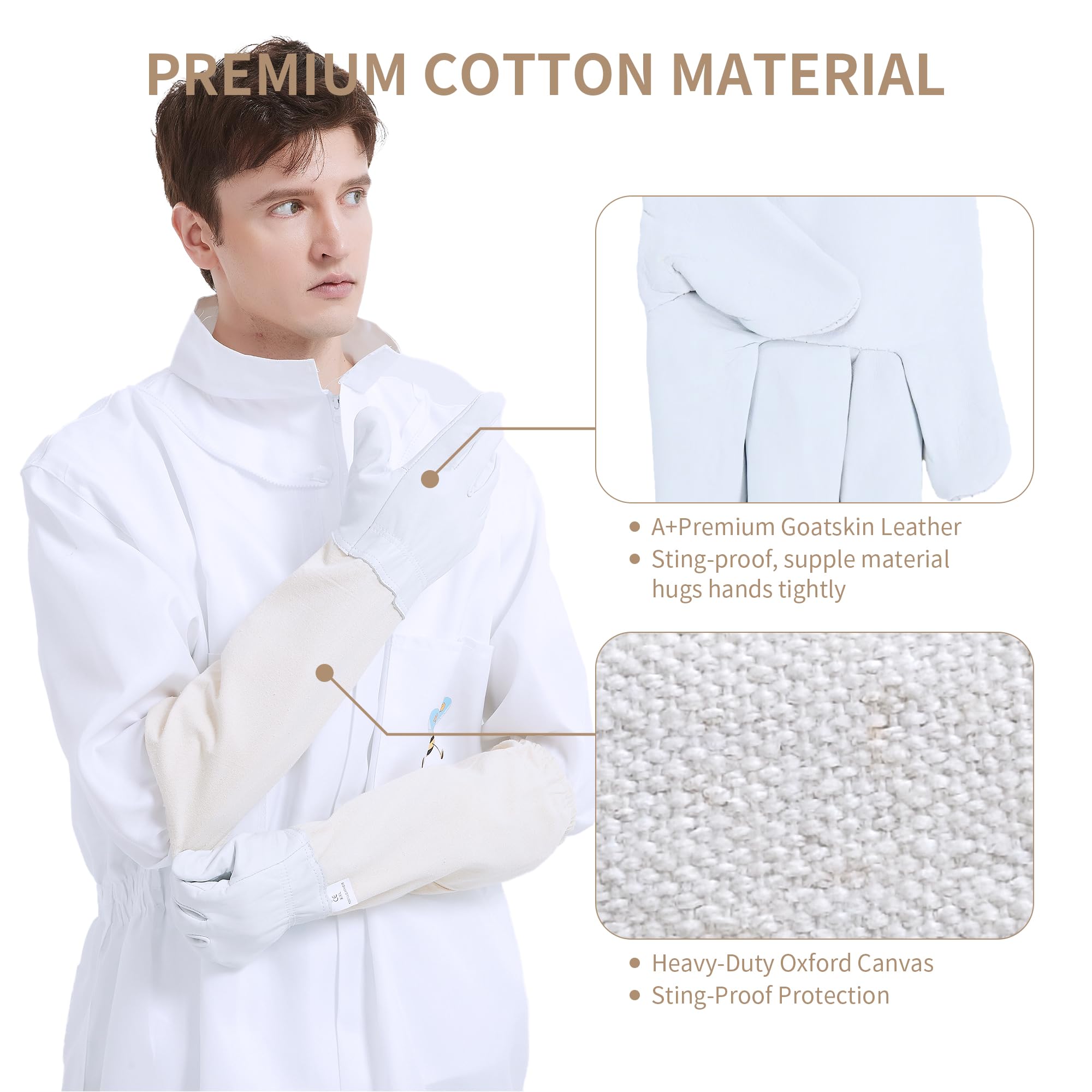 QHZHANG Sting Proof Bee Suit side view with detachable veil