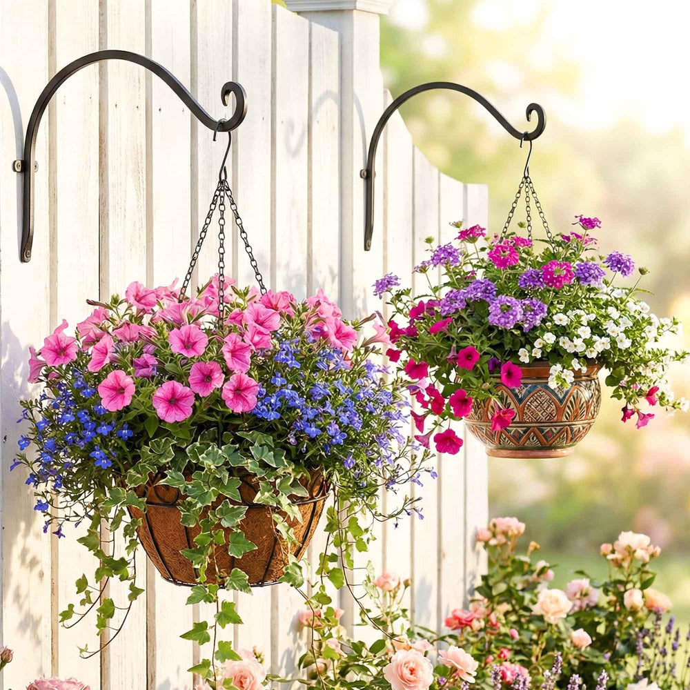 Qiang Ni 12-Inch Bird Feeder Plant Hanger Hook on wooden fence