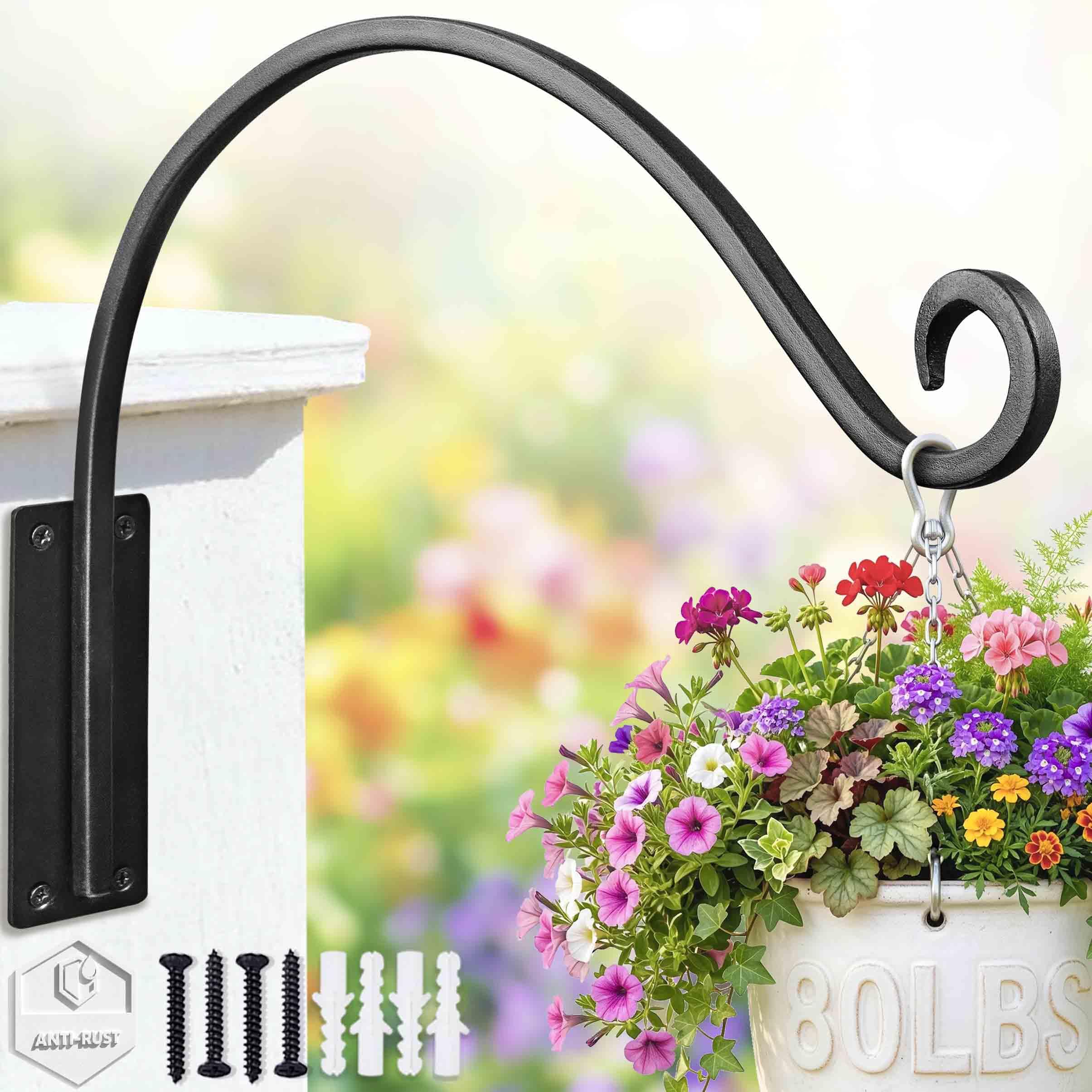 Qiang Ni 16-inch heavy-duty plant hanger black wall mount