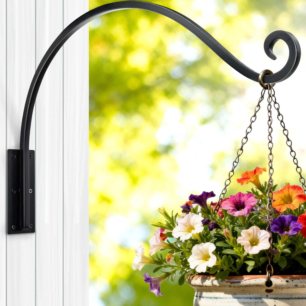Qiang Ni 22-inch heavy duty plant hanger bracket black front view