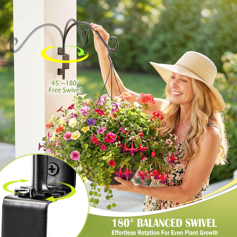 Qiang Ni Swivel Plant Hanger showcasing 180-degree swivel mechanism