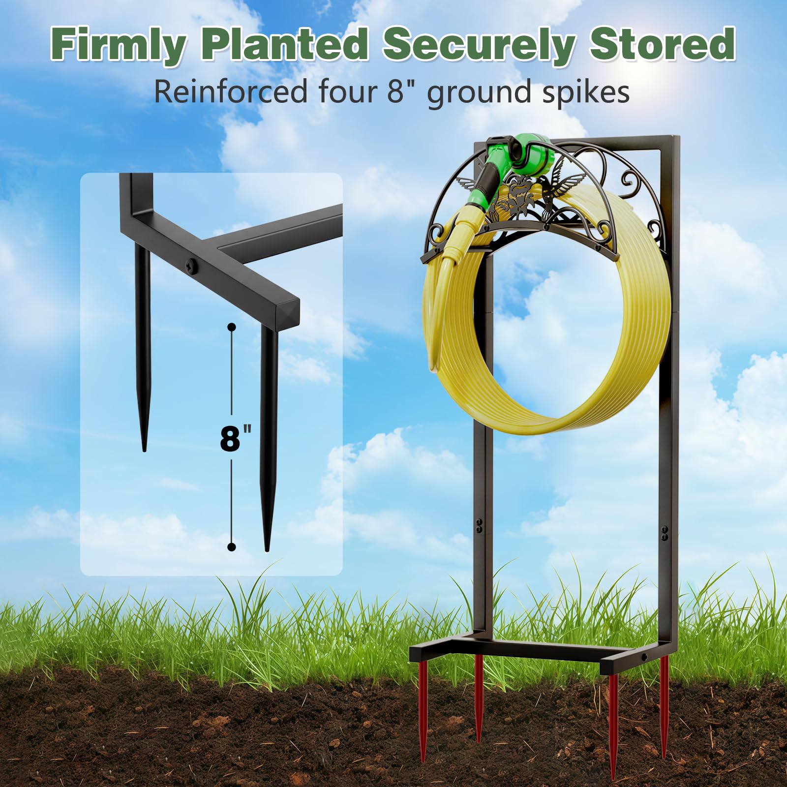 Qiaogreen Garden Hose Holder detached for compact storage