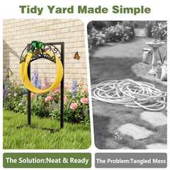 Qiaogreen Garden Hose Holder in a garden setting