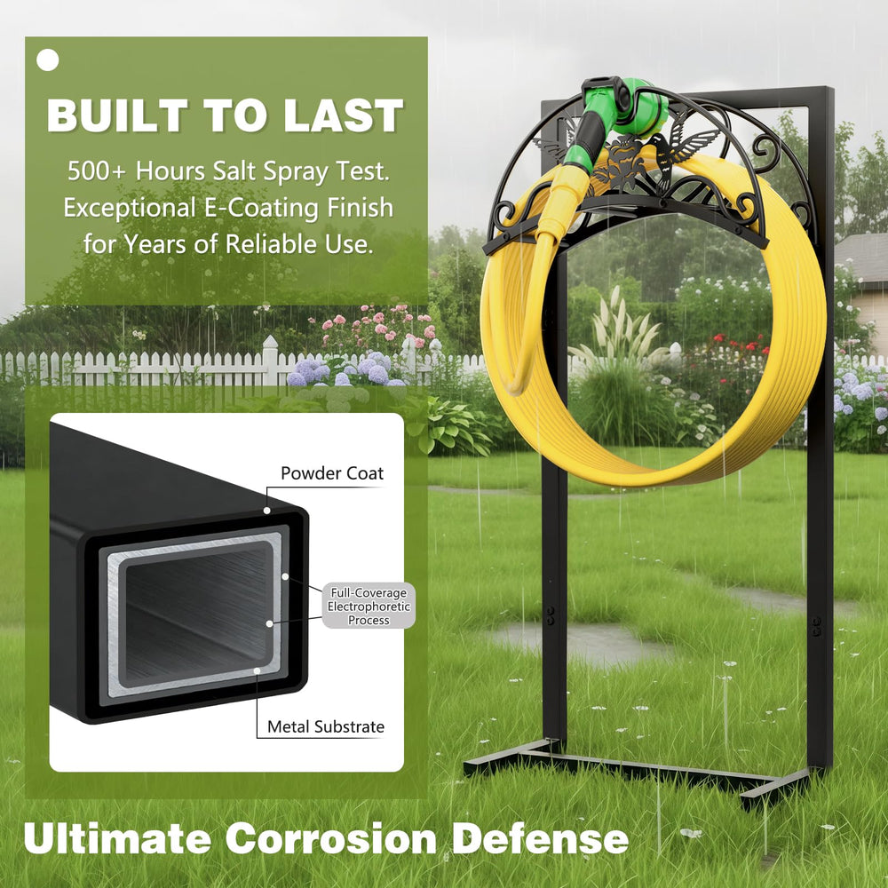 Qiaogreen Garden Hose Holder side view showing stability