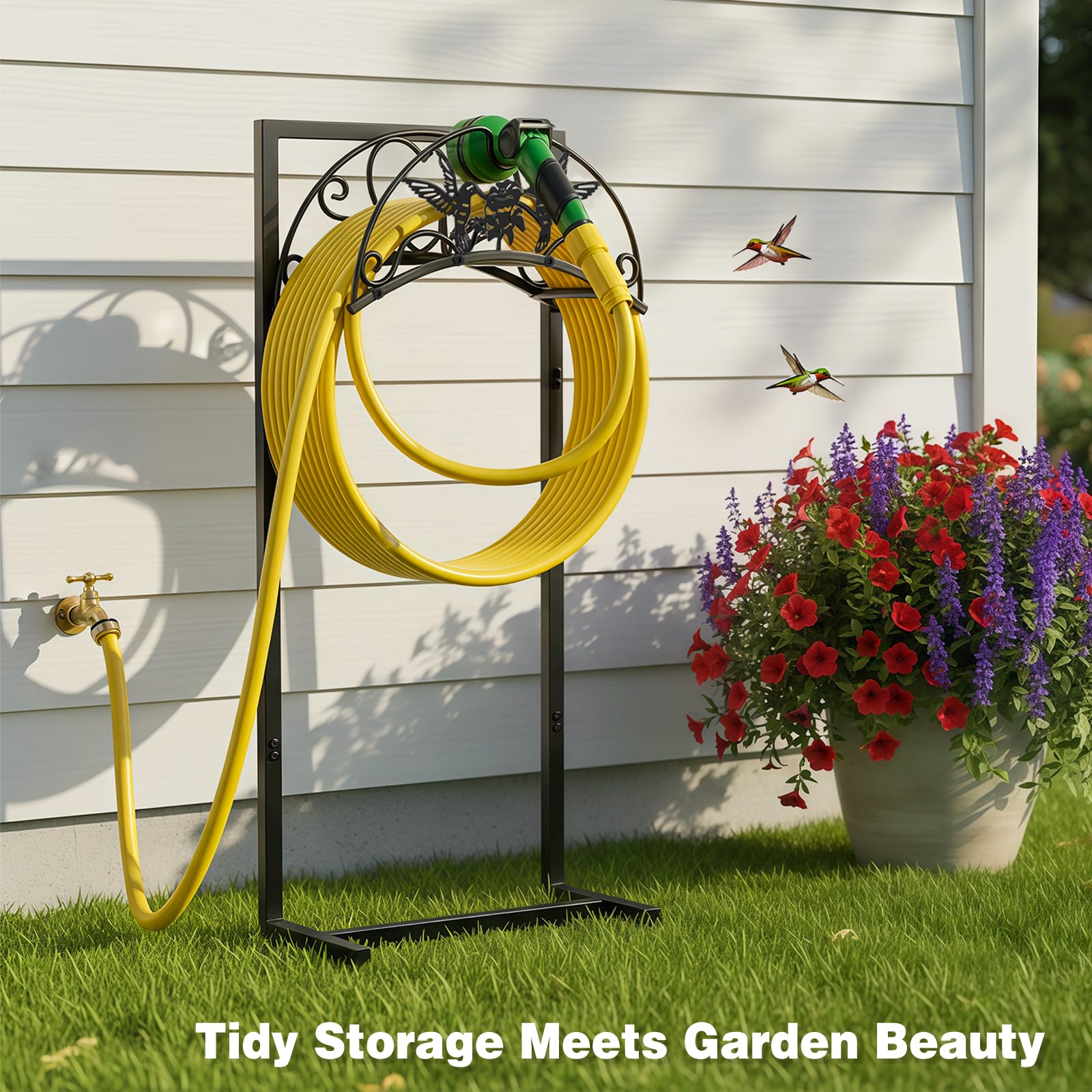 Qiaogreen Garden Hose Holder with hose attached
