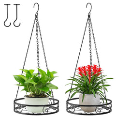 Qiaomeiysp 2-Pack Metal Plant Hanger black front view