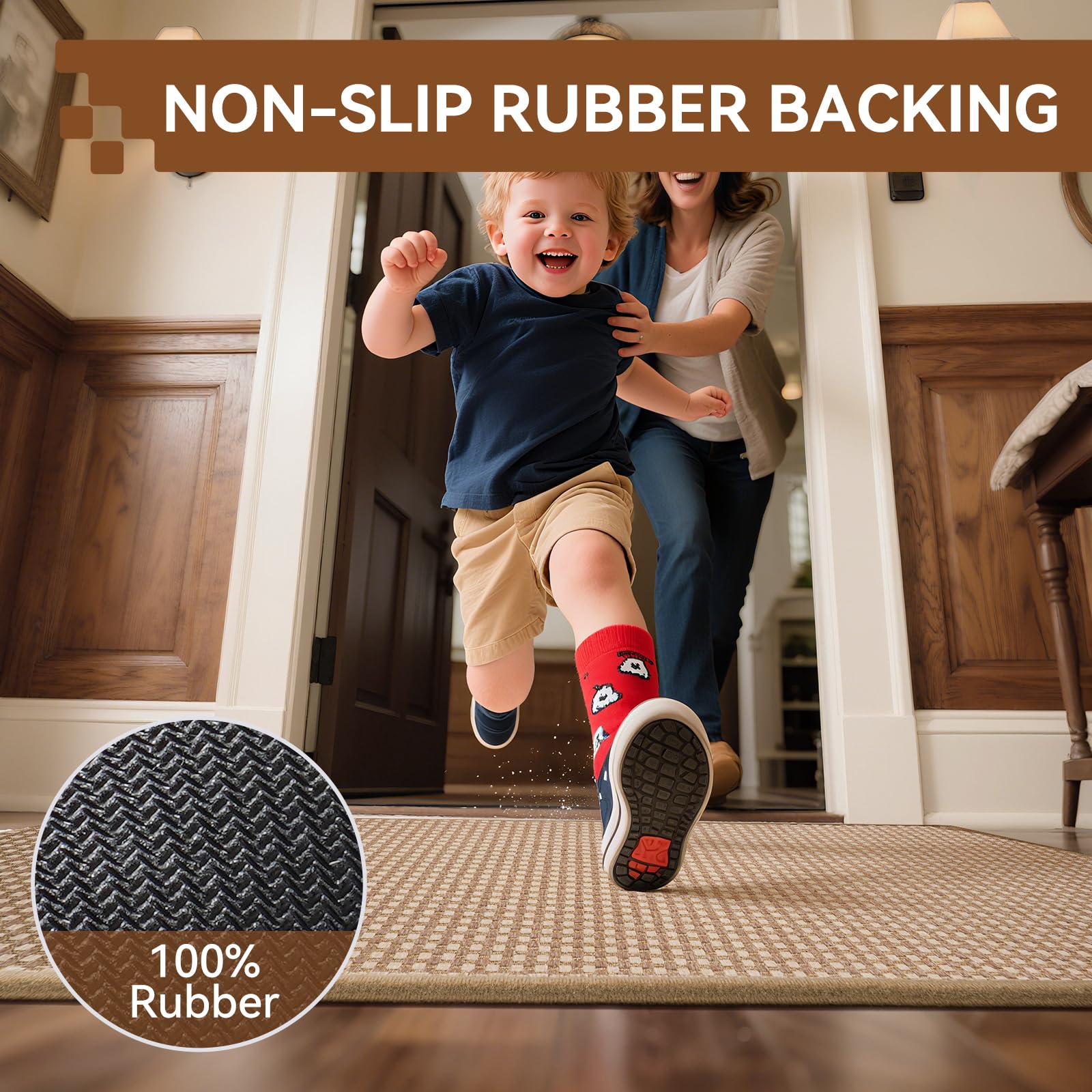 QiCaiJia Door Mat folded showing storage