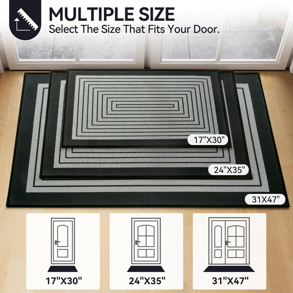 QiCaiJia door mat showing interwoven design