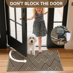 QiCaiJia Front Door Mat in a doorway setting