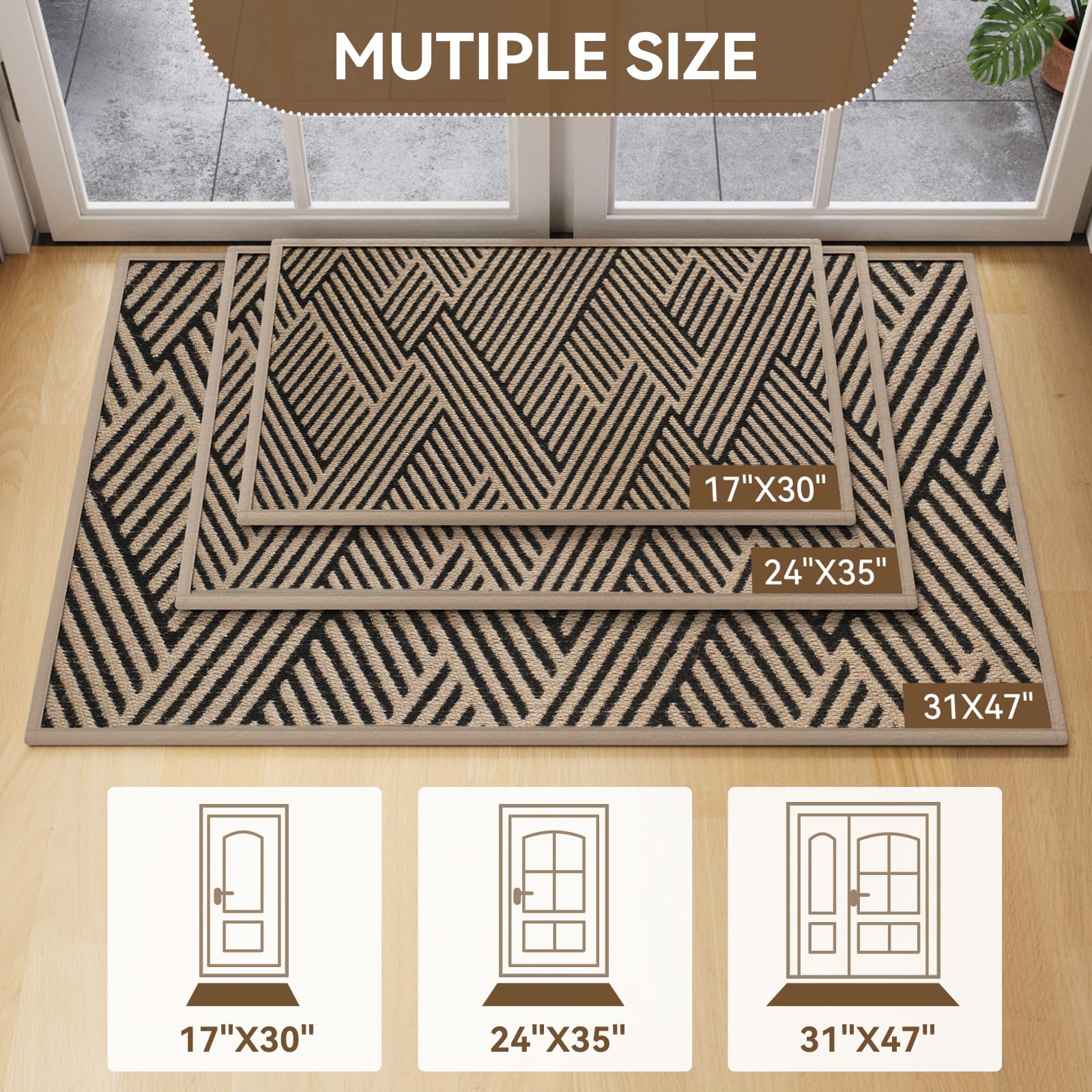 QiCaiJia Front Door Mat textured design