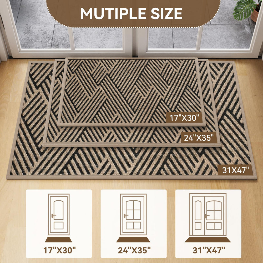 QiCaiJia Front Door Mat textured design