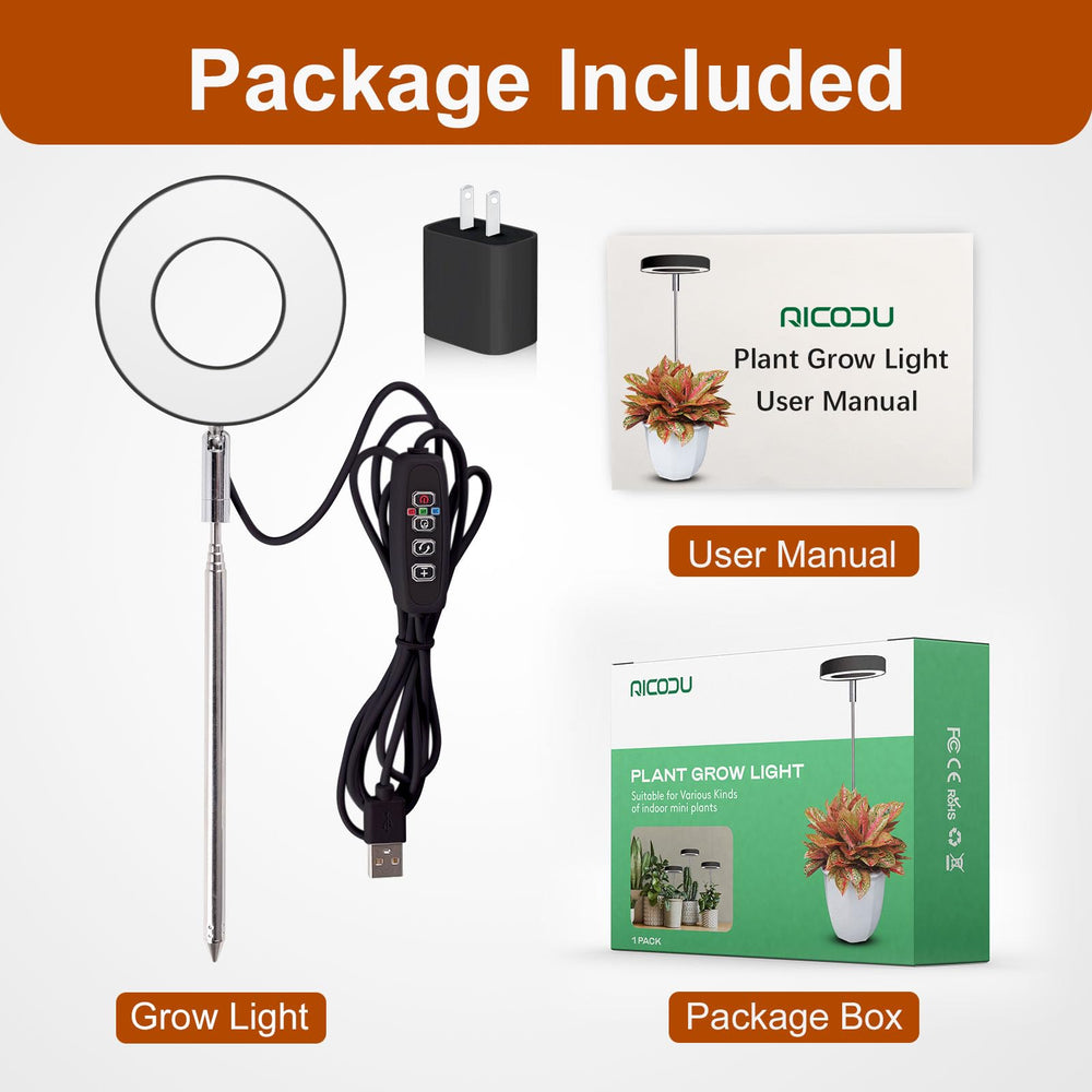Qicodu Grow Light packaging with product details