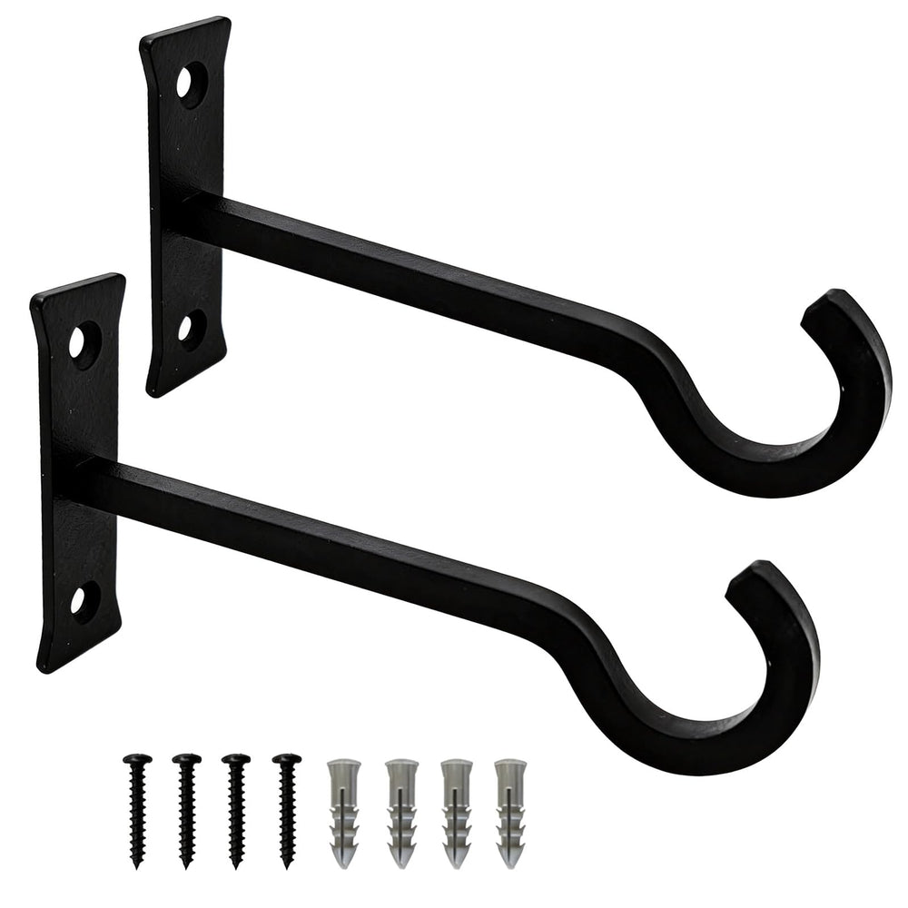 QIEGL 6-inch heavy duty plant hanger black front view