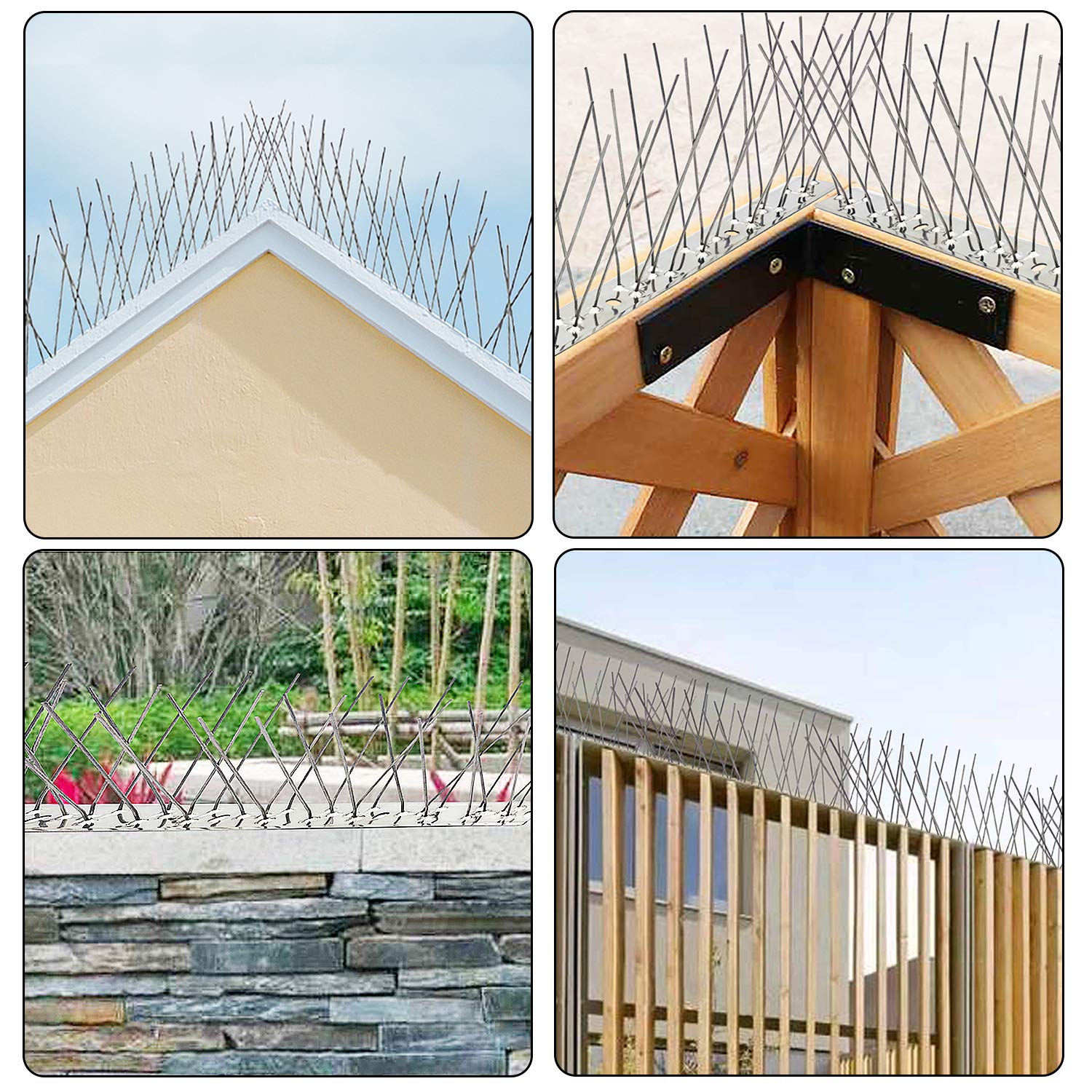 QIEGL Bird Spikes installed on a fence for protection