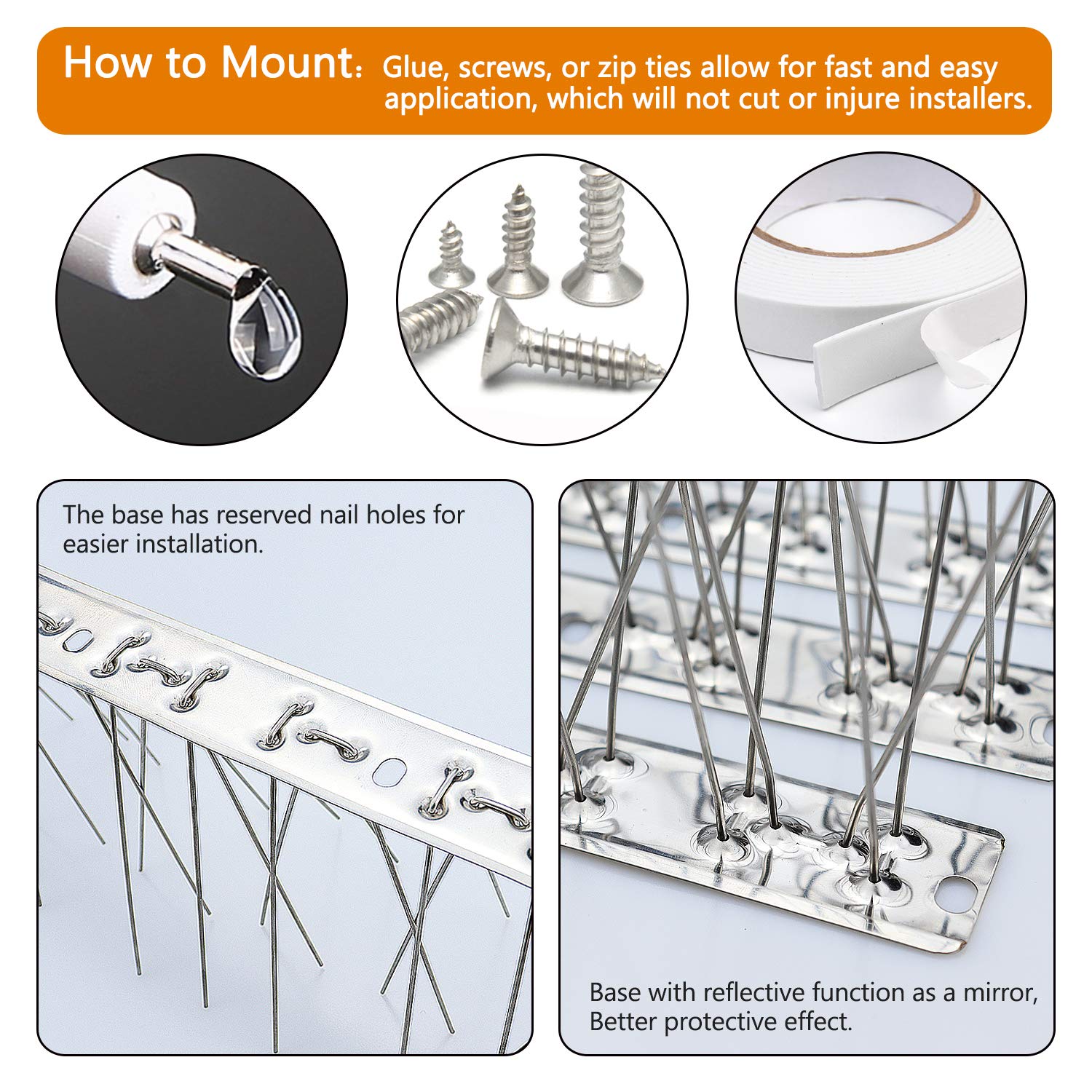 QIEGL Bird Spikes on a roof demonstrating effective bird deterrent