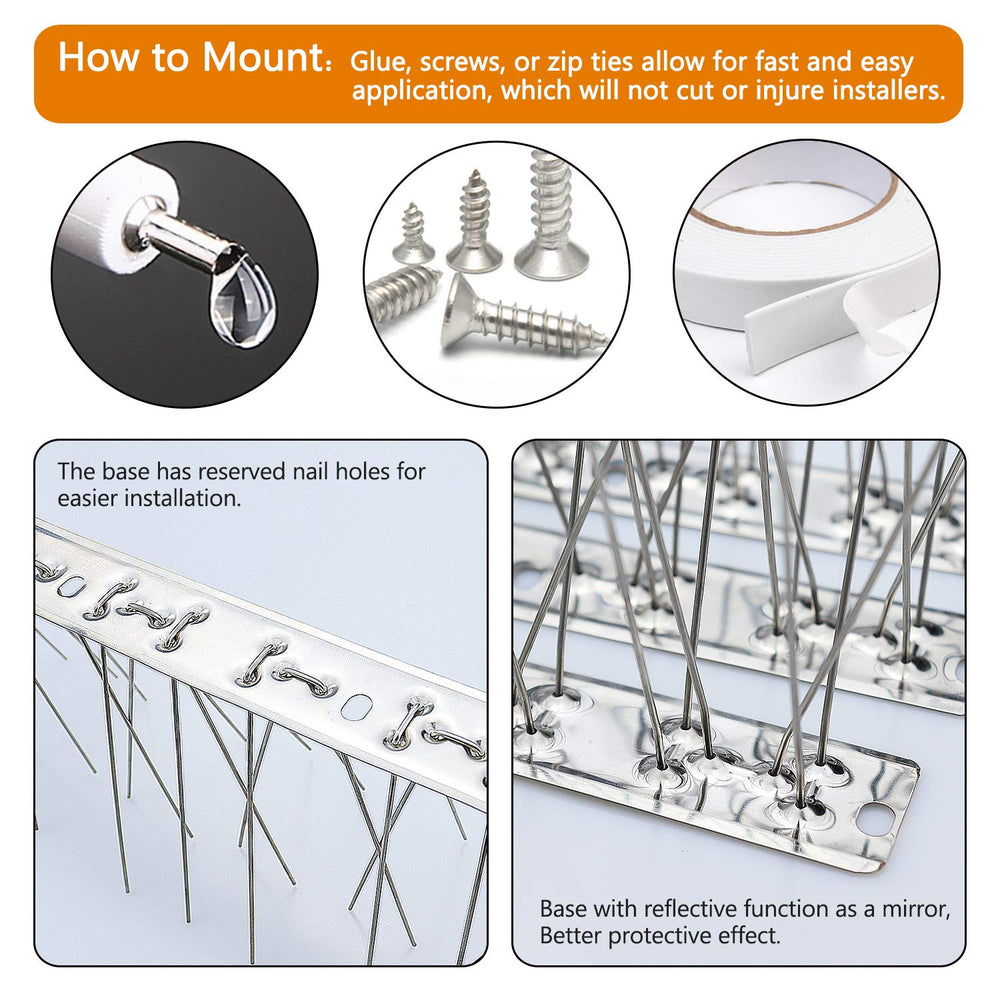 QIEGL Bird Spikes on a roof demonstrating effective bird deterrent