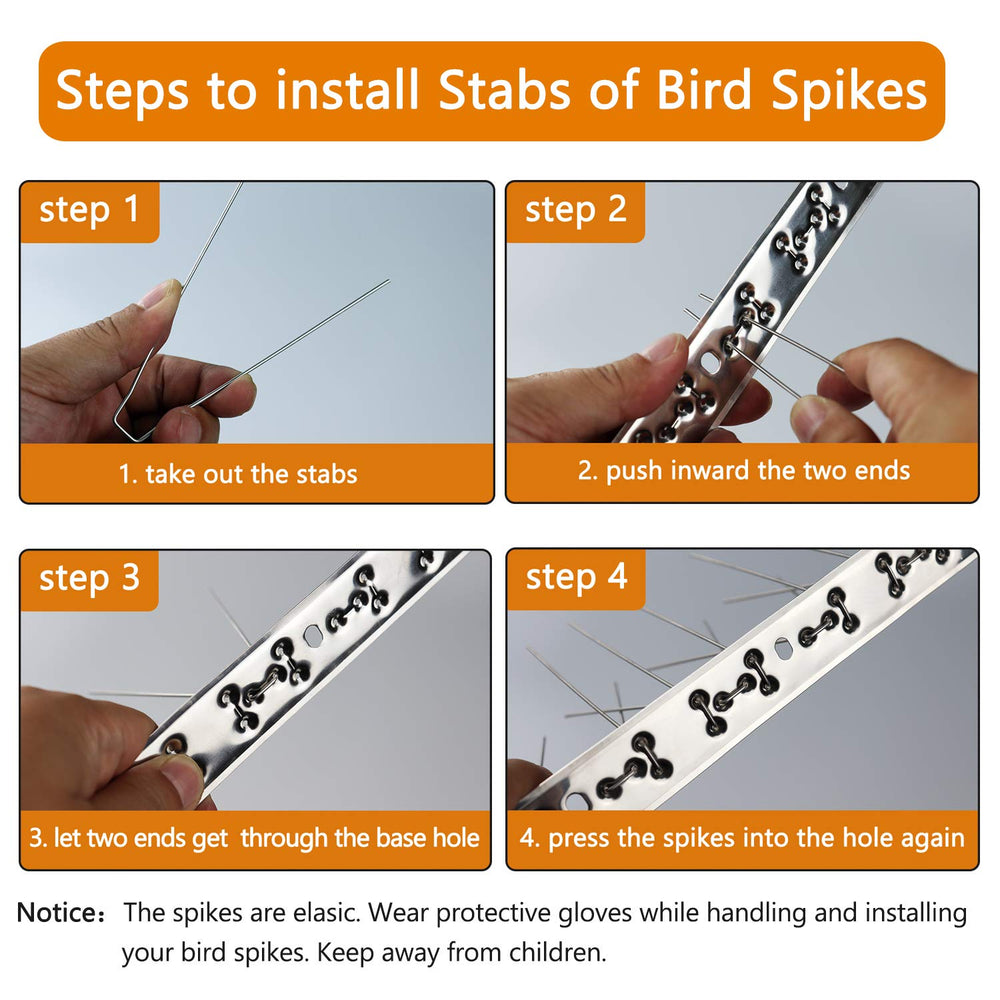 QIEGL Bird Spikes packaging with product details