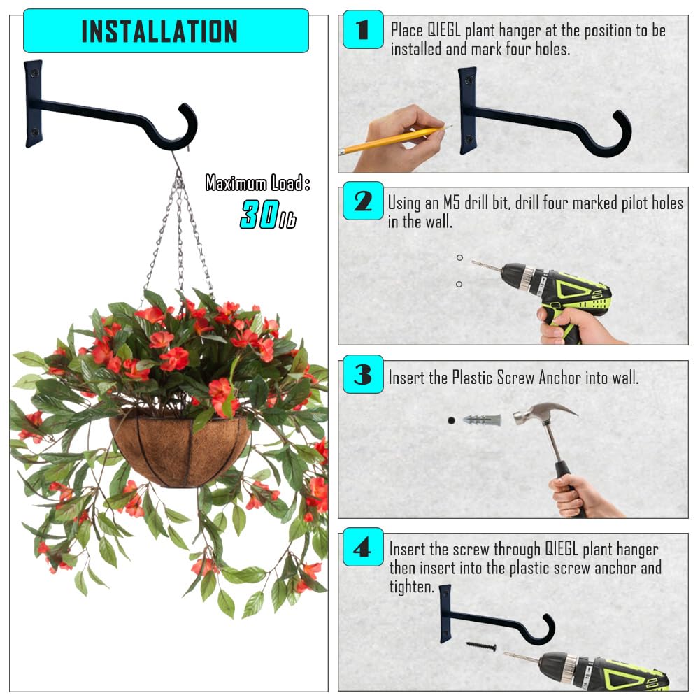 QIEGL plant hanger outdoors with lantern