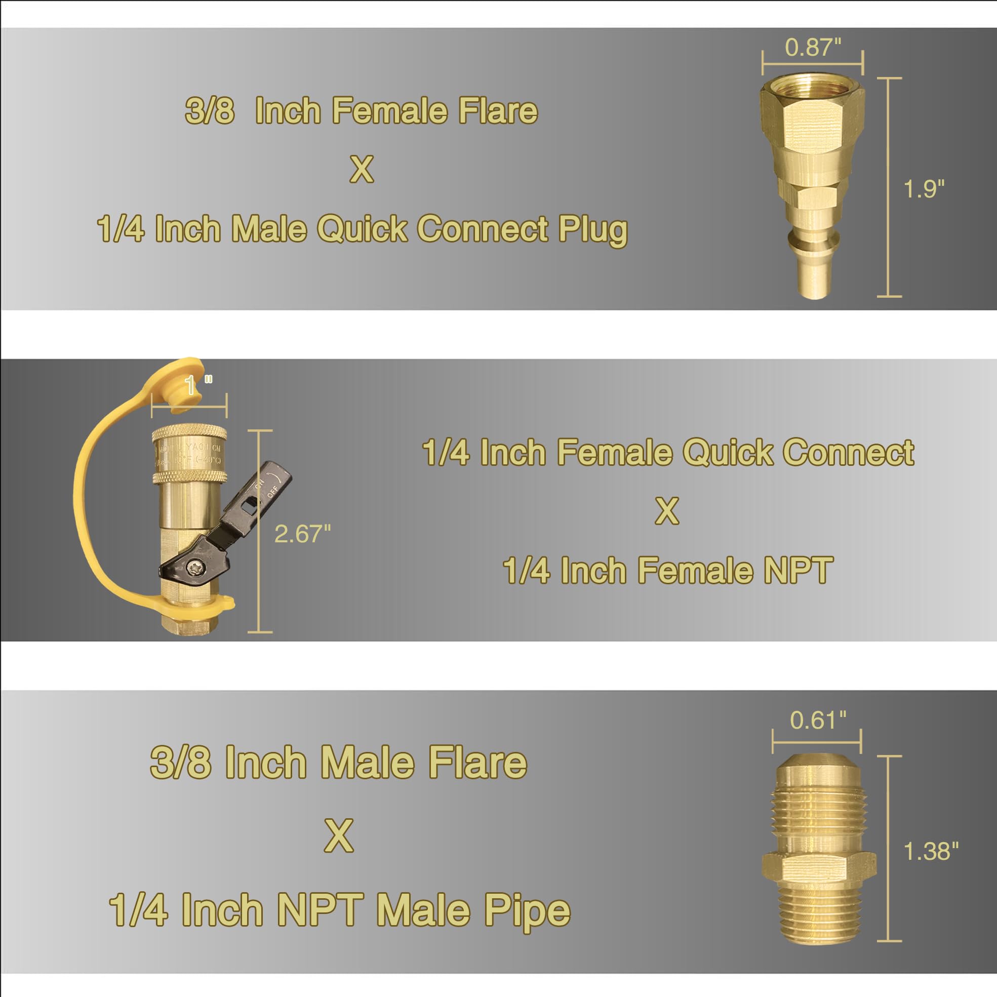 qieoyk 1/4" Female NPT x Female Quick Connect with thread seal tape