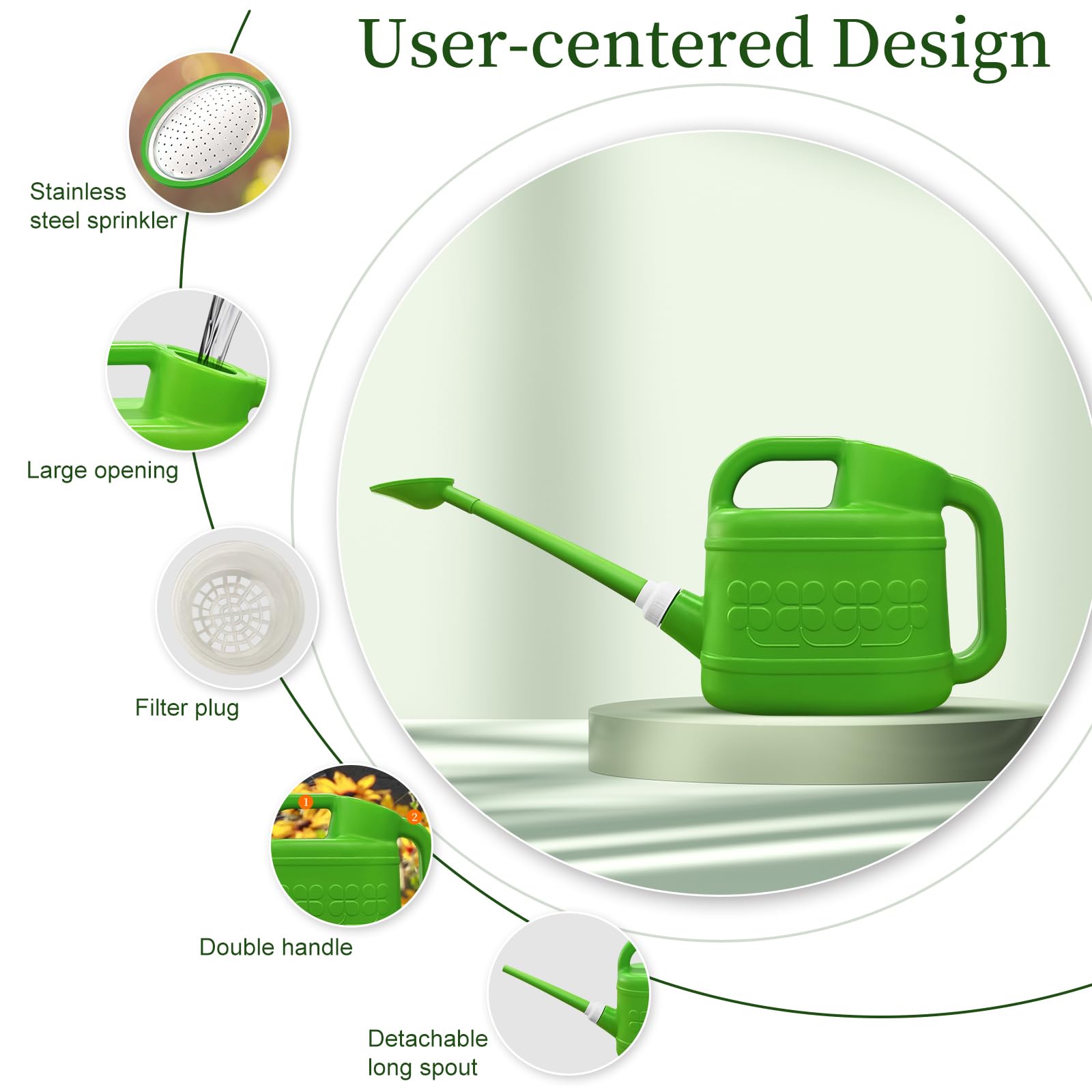 Qilebi 2 Gallon Watering Can wide opening for easy fill