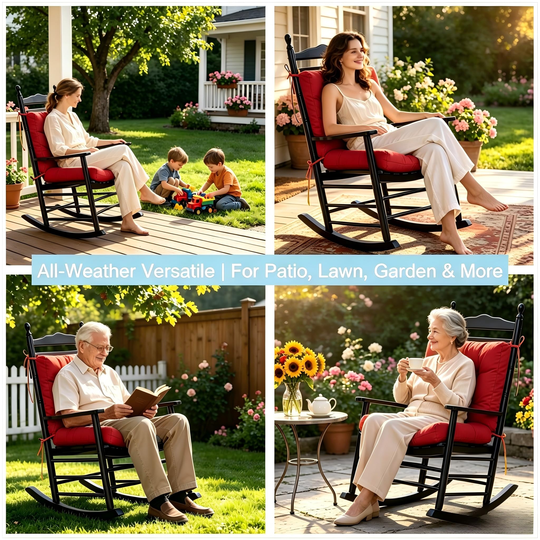 QILLOWAY Outdoor Chair Cushion in a garden setting