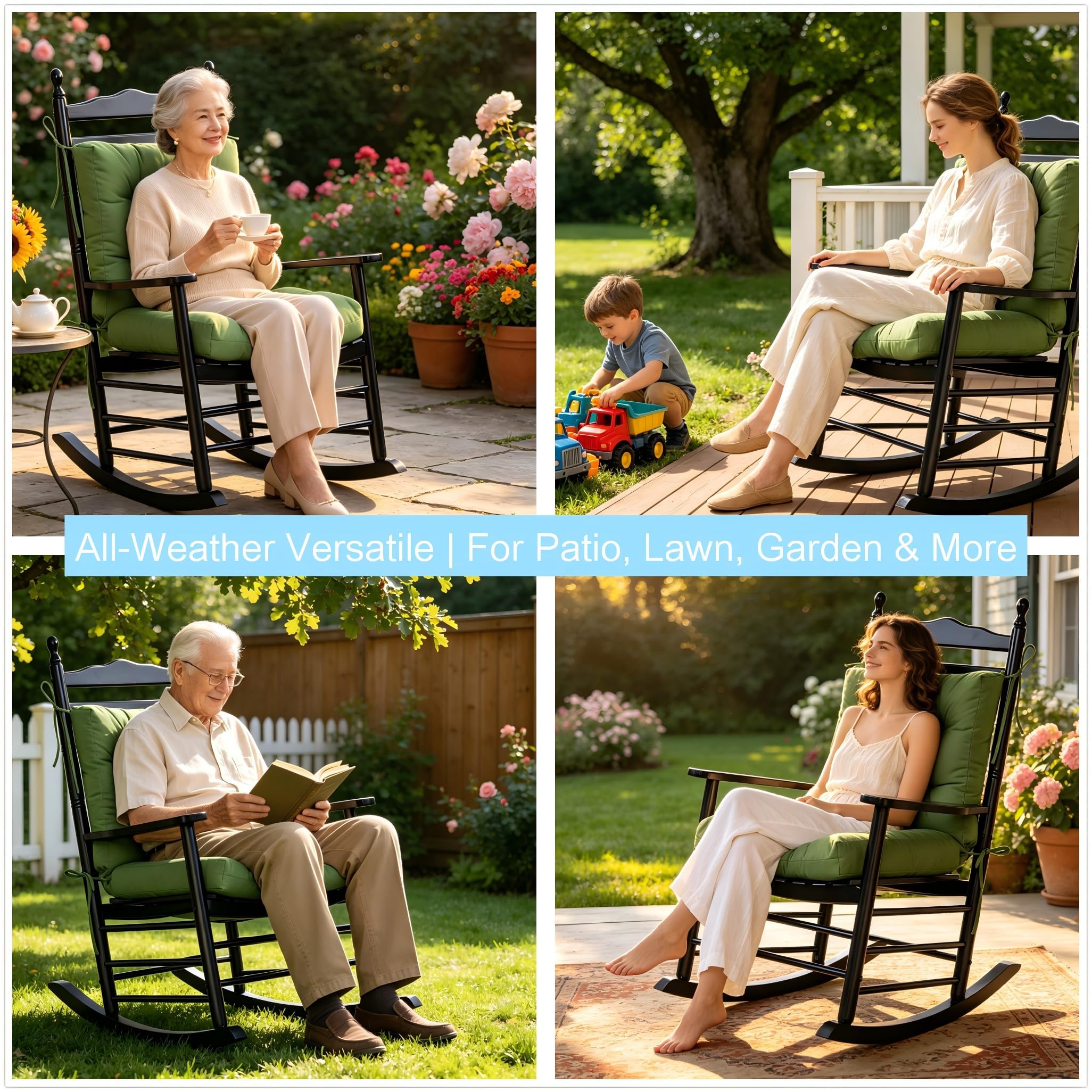 QILLOWAY outdoor chair cushion in garden setting