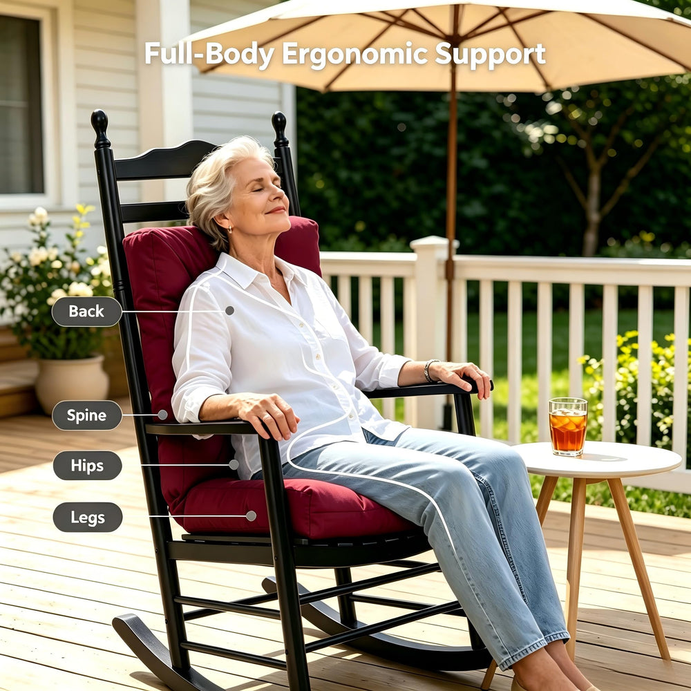 QILLOWAY Outdoor Chair Cushion laid flat showing thickness