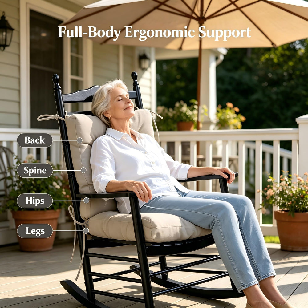 QILLOWAY Outdoor Chair Cushion placed on a patio chair