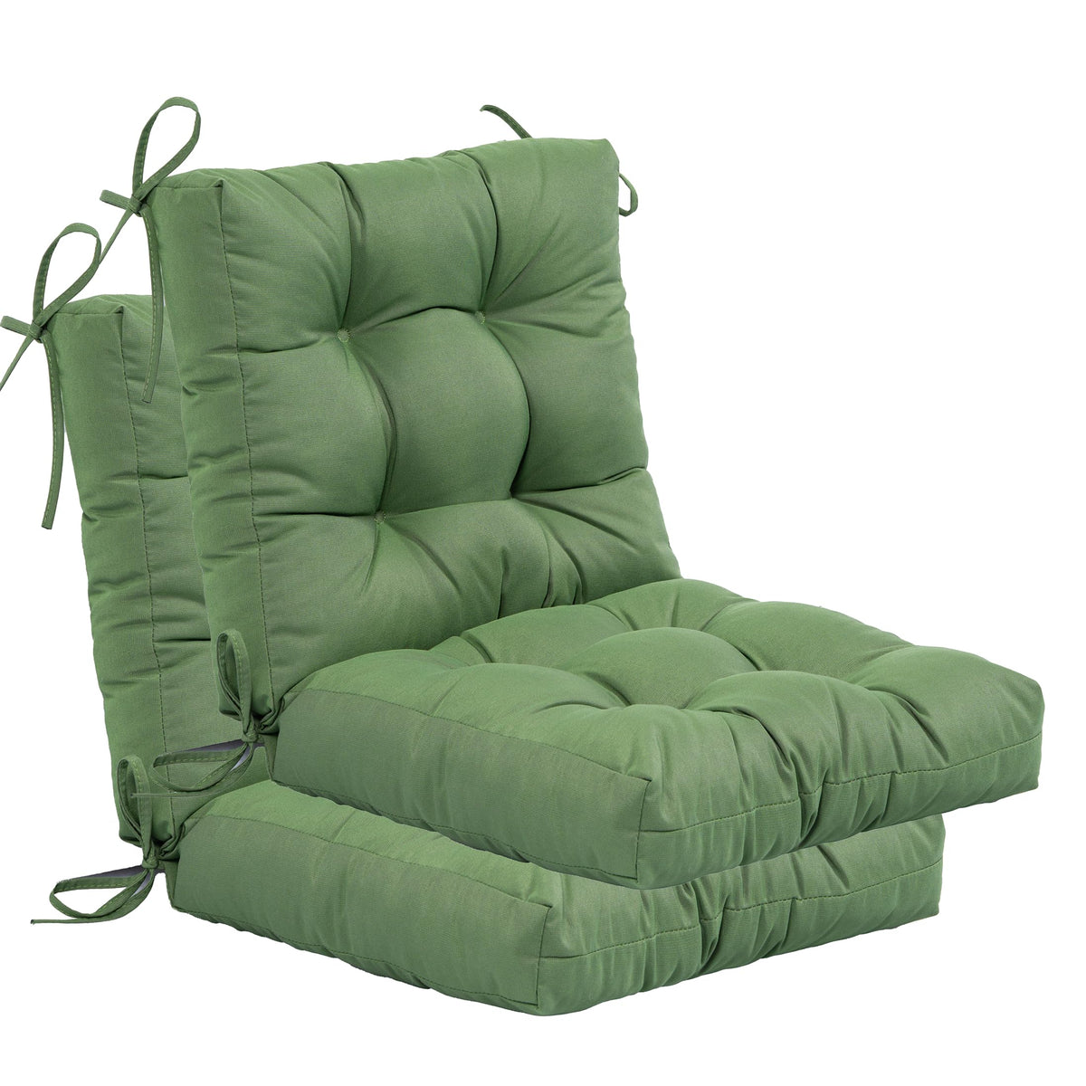 QILLOWAY outdoor chair cushion set of 2 in dark green, front view