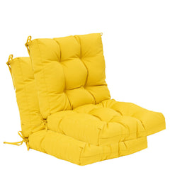 QILLOWAY outdoor chair cushion set of 2 in yellow front view