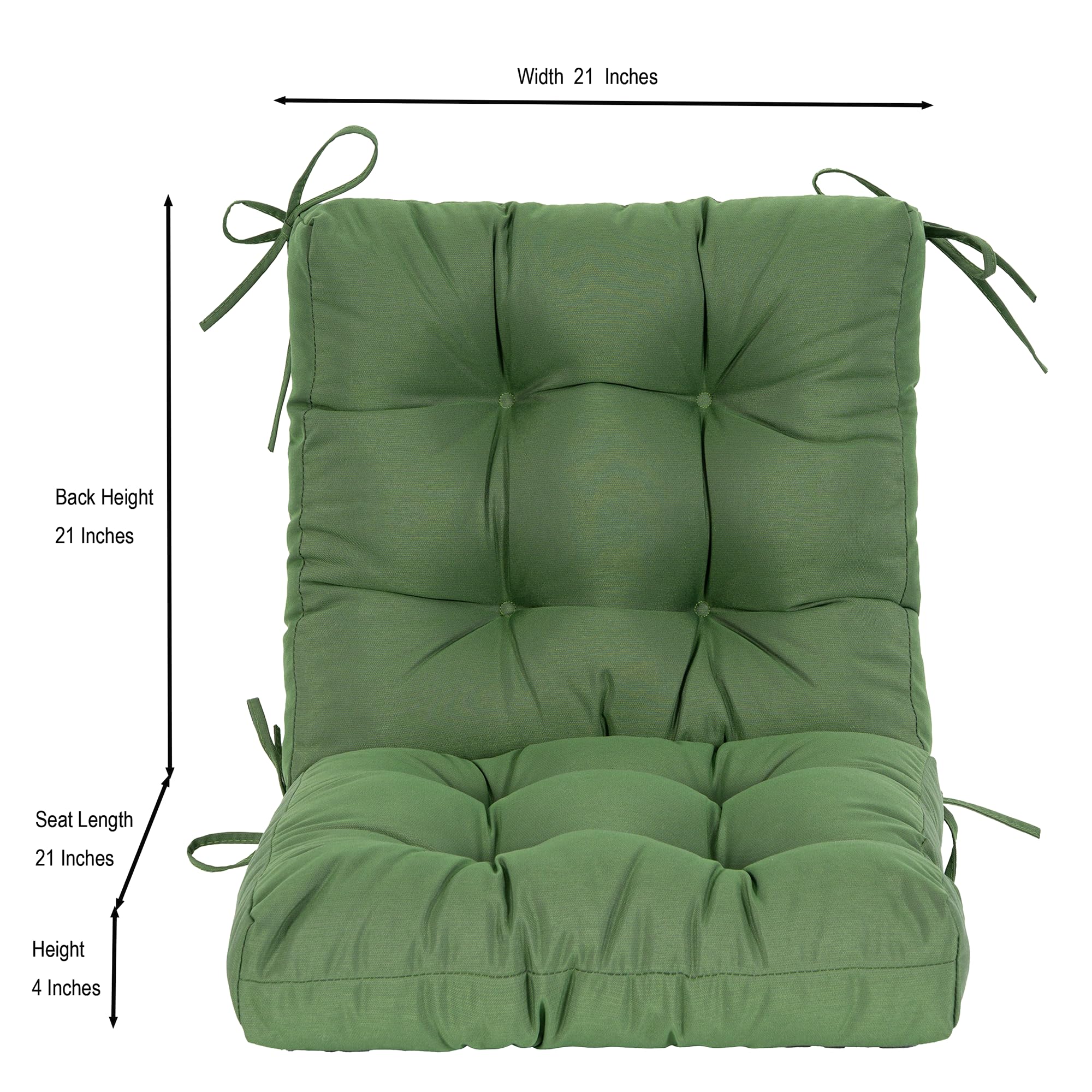 QILLOWAY outdoor chair cushion showing ties for secure attachment