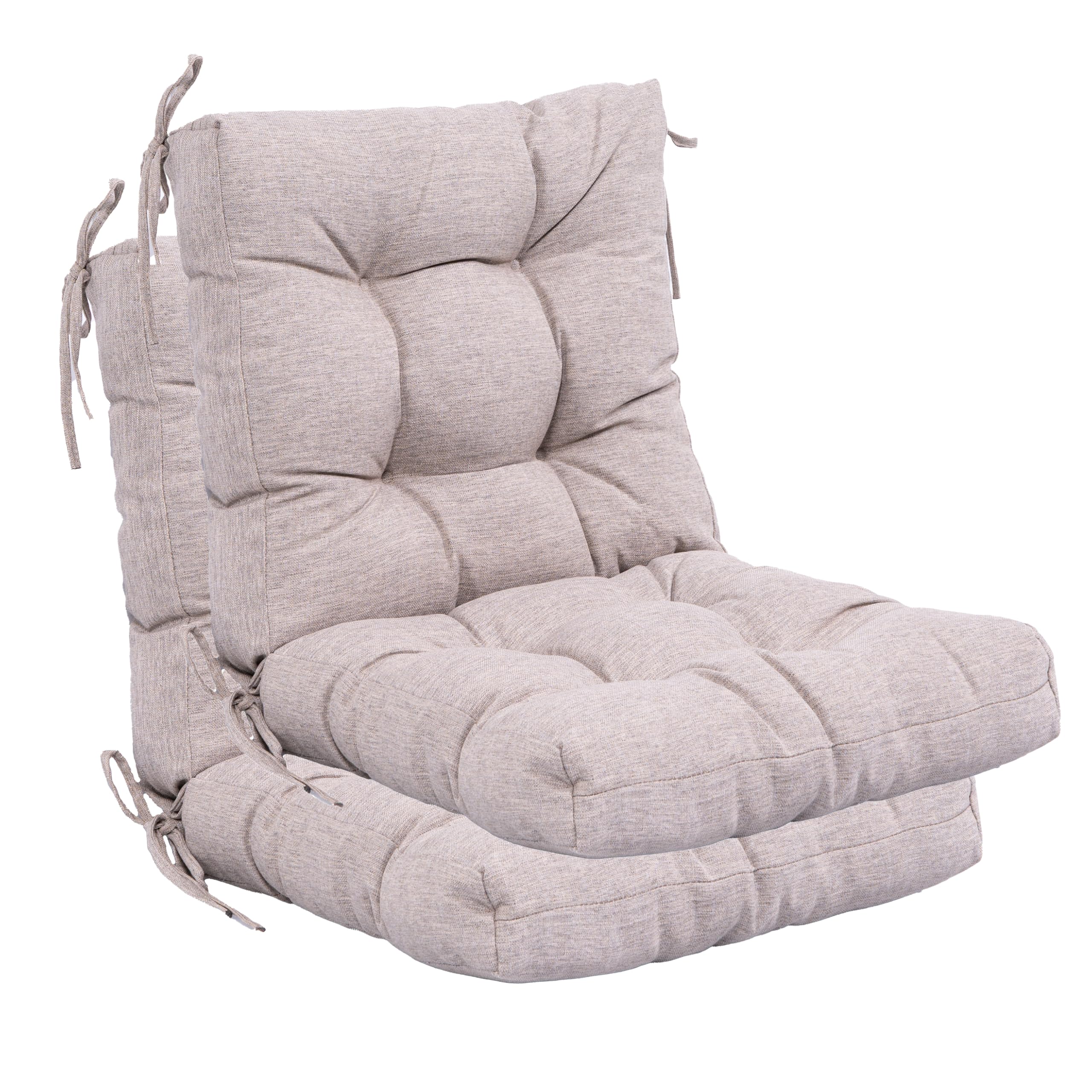 QILLOWAY Outdoor Chair Cushion Tan/Grey front view