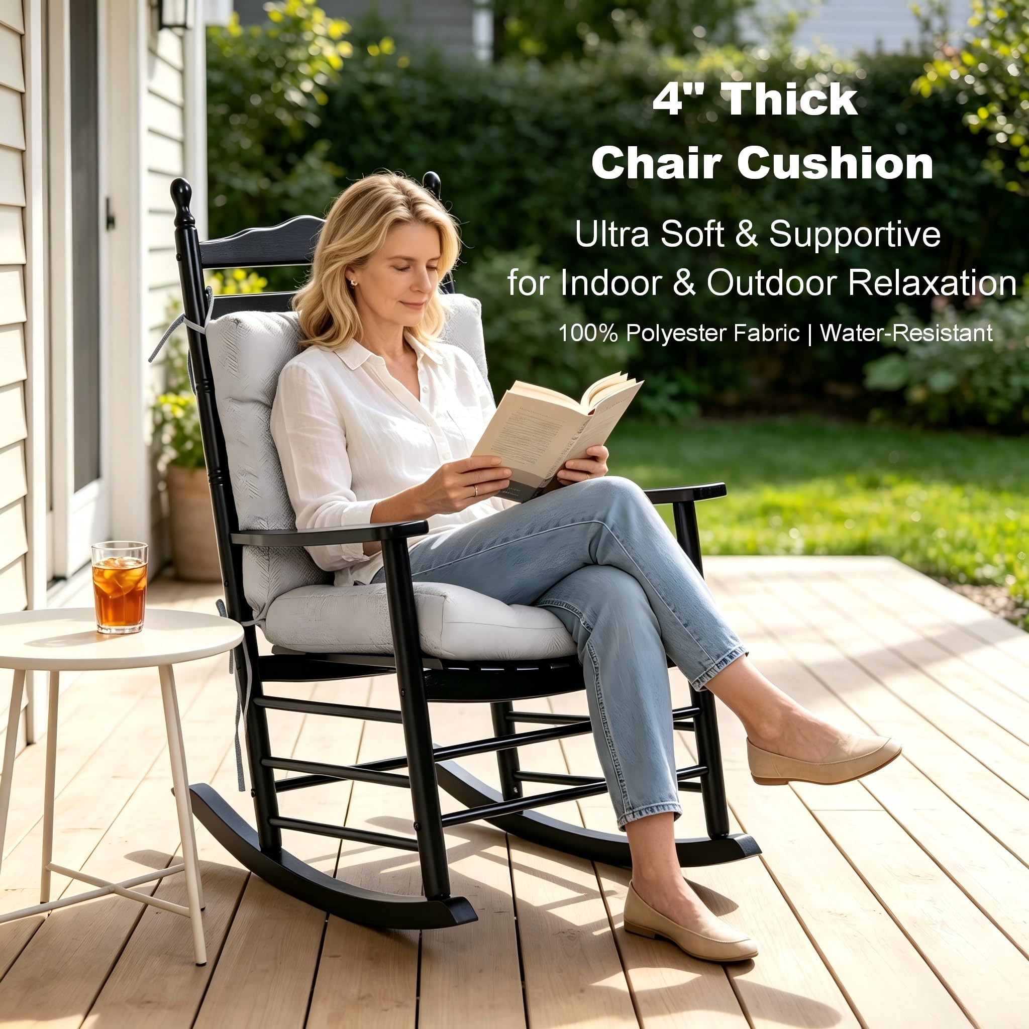 QILLOWAY Outdoor Chair Cushion ties for secure attachment