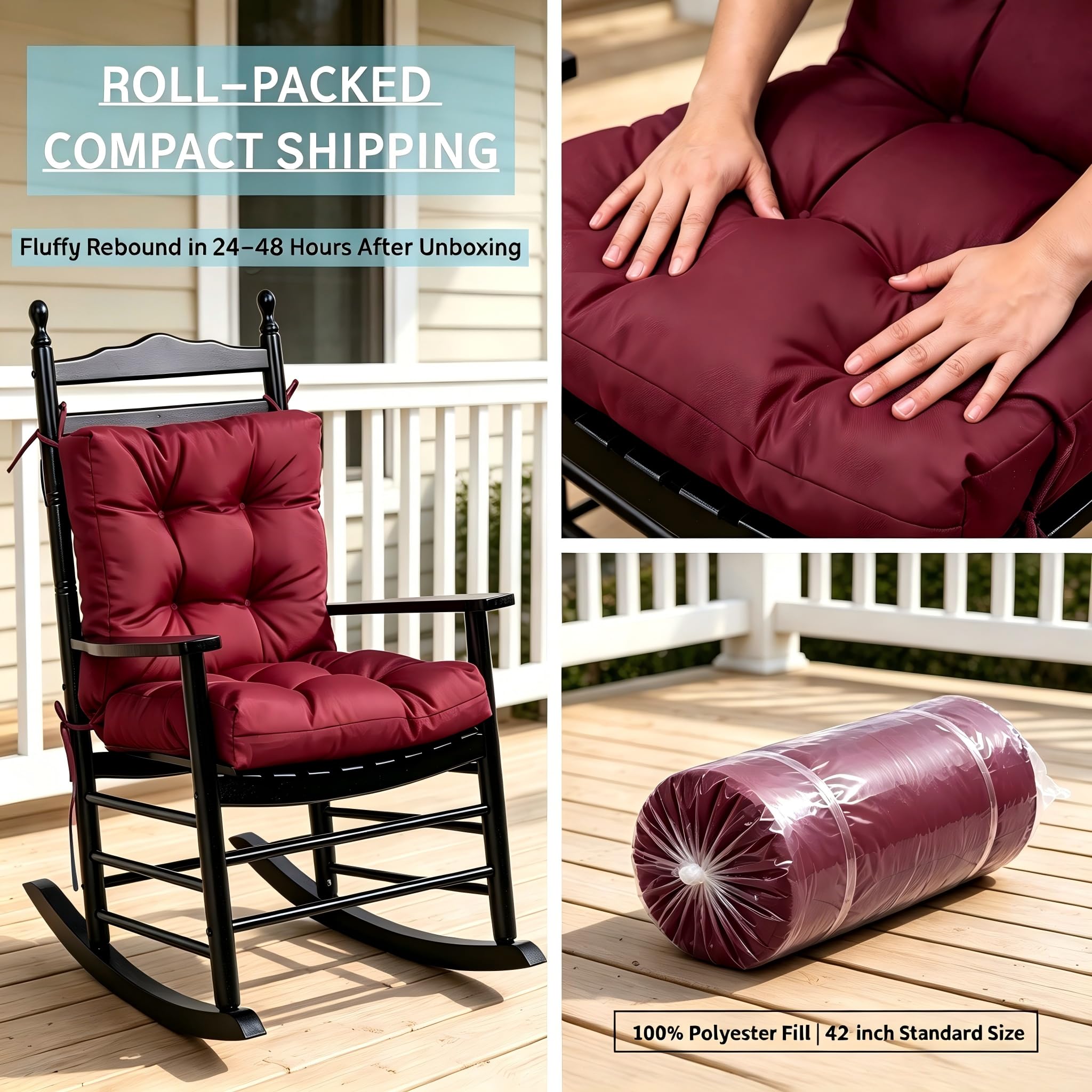 QILLOWAY Outdoor Chair Cushion with dimensions shown