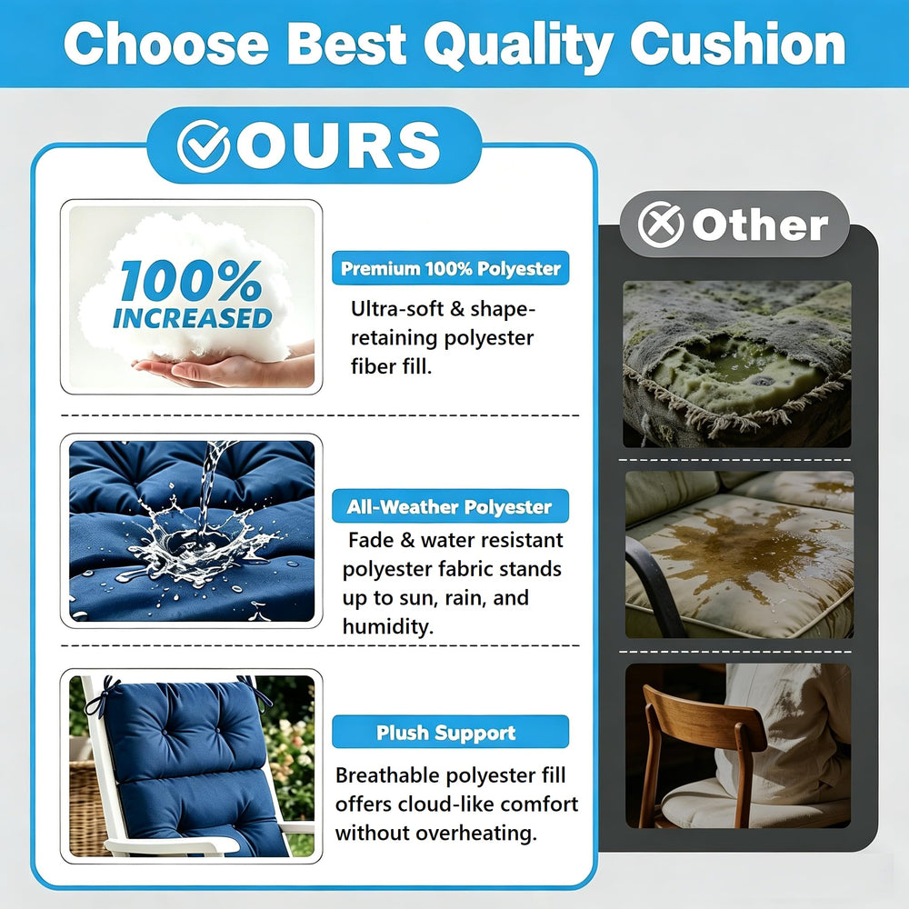 QILLOWAY outdoor chair cushions placed on rocking chairs