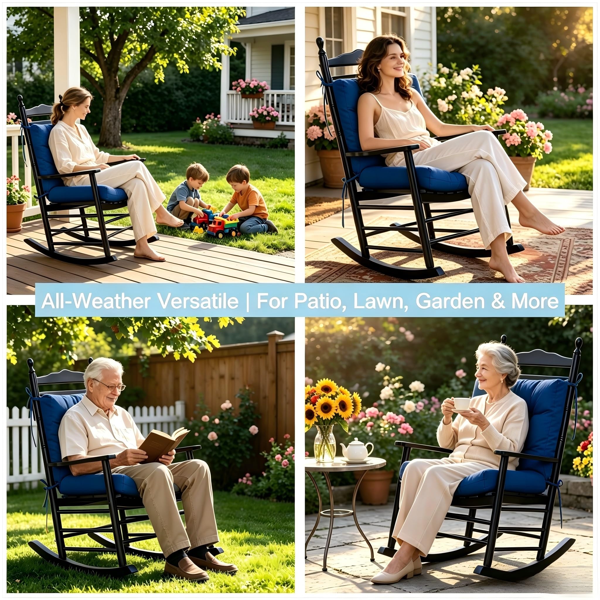 QILLOWAY waterproof patio cushions stacked